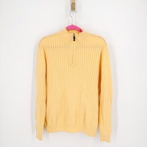 Tasso Elba Men's Zip Up Sweater in Soft Yellow
